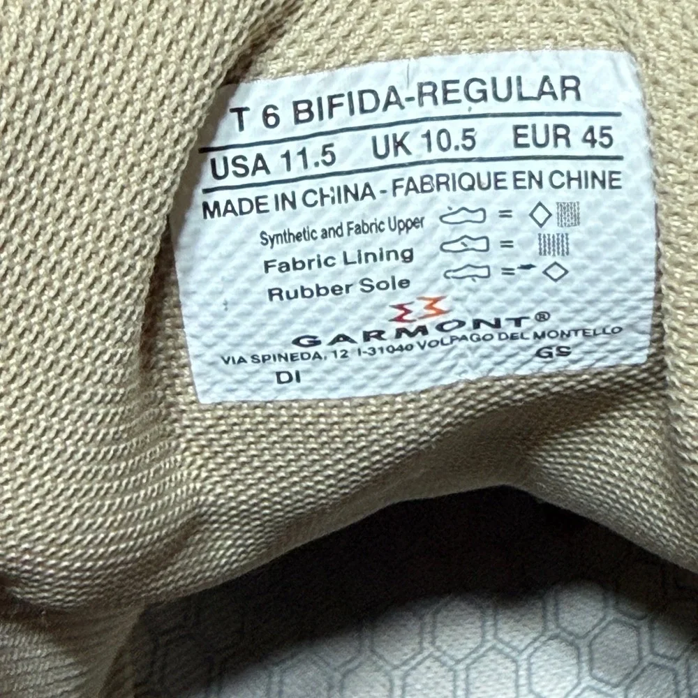 Garmont T 6 Bifida Men 11.5 Tactical Coyote Boots Tan Vibram Sole Military